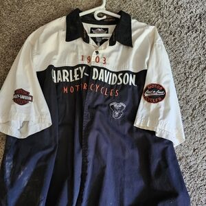 Harley-Davidson Black and White Casual Shirt